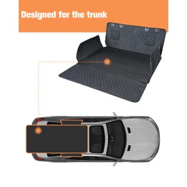 PETICON SUV Cargo Liner for Dogs, Waterproof Pet Cargo Cover Dog Seat Mat for SUVs Sedans Vans with Bumper Flap Protector, Scrachproof Non-Slip Large Size Dog Seat Mat Universal Fit