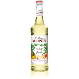 Monin - White Peach Syrup, Juicy Ripe Peach Flavor, Perfect for Cocktails, Mocktails, Iced Teas, & Smoothies, Gluten-Free, Non-GMO (750 ml)