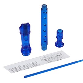 EastyGold Descant Flauta Recorder Crystal Soprano Recorder 8 Hole Clarinet German Style Treble flute C Key for Students With Fingering Chart Instructions Transparent Blue