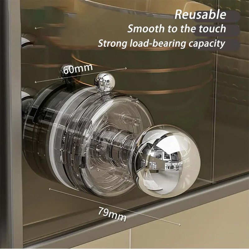 YIDELAI Powerful Suction Cup Glass Mirror Door Handle, Refrigerator Drawer