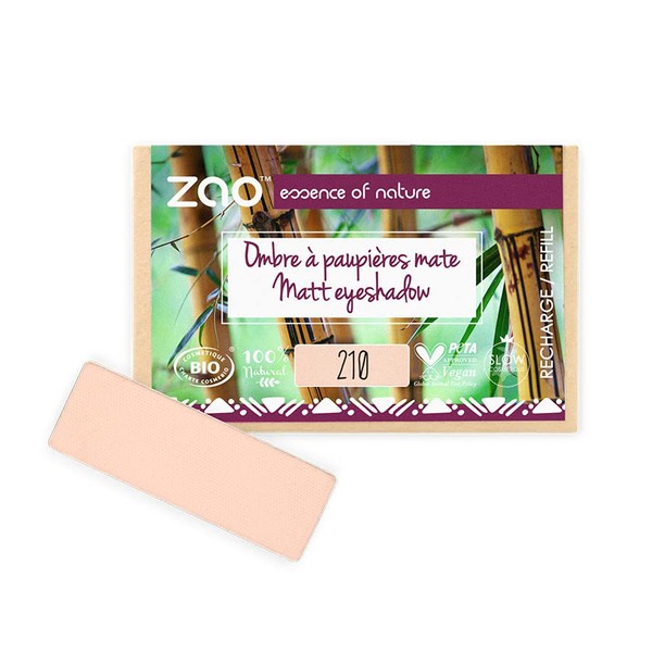Zao Rectangle Eye Shadow Rectangular Matte Eyeshadow Peachy Pink No.210