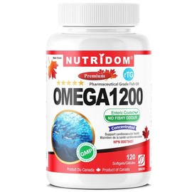 Nutridom Omega-3 Fish Oil 1,000 mg, Enteric No Fishy Aftertaste, Fish Oil Supplement with EPA & DHA Fatty Acids, Supports Heart, Brain, and Joint Health (120 Count)