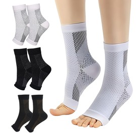 HABNI 3 Paar Kompressionssocken Damen Herren Sprunggelenkbandage Orthopädische Neuropathie Knöchelbandage Fußbandage Achillessehne Bandage Für Plantarfasziitis Arthritis Fussbandagen Fersensporn