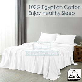 Sheet Set Short Queen Size - 600 Thread Count 100% Egyptian Cotton Sheets - 12 Inch Deep Pocket Sheets - Breathable,Cooling & Soft Hotel Sheets - Super Soft Sheets Short Queen Size - White Solid