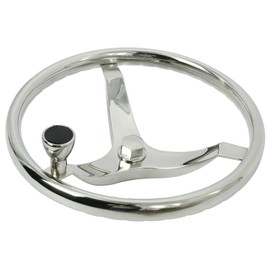 HYDDNice 3 Spoke Stainless Steel Boat Steering Wheel 13-1/2" Dia with 1/2"-20 Nut & Turning Knob fit for Teleflex Cable Helm