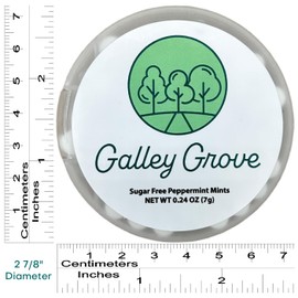 Galley Grove Sugar-Free Peppermint Breath Mints, Slender Round Package With Side Open Flap, 0.24 oz (7 g), Pack Of 2, Approx. 45 Per Container