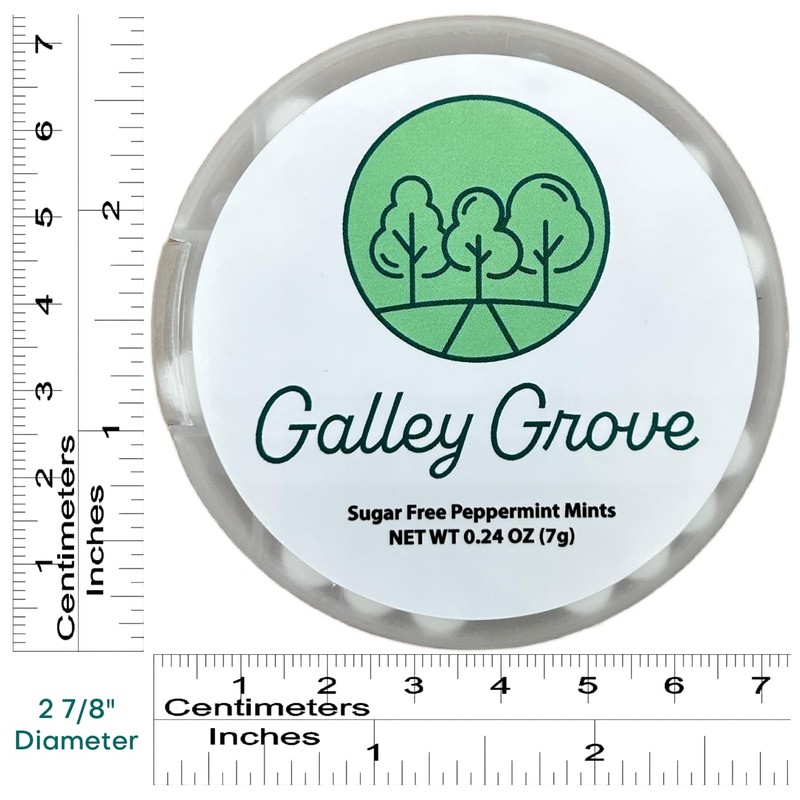 Galley Grove Sugar-Free Peppermint Breath Mints, Slender Round Package With