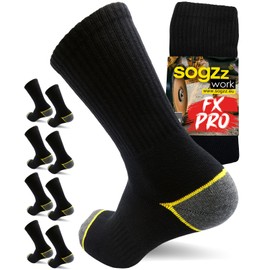sogzz Work Socks Work FX PRO Men's 85% Cotton | 4 Pairs | Black for Work, Worker Socks for Men, Long, Strong & Robust, Worker Socks 39-42