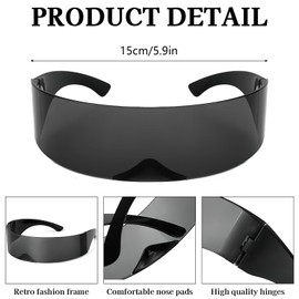 OGMBI 12 Pcs Futuristic Cyclops Visor Sunglasses, 80s Cyber Visor Sunglasses Bulk, Shield glasses Mirrored Translucent Lens for Women Men Punk Future Style Costume Cosplay