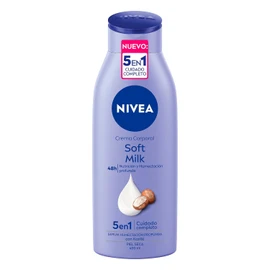 NIVEA Crema Corporal humectante Soft Milk (400 ml), 48 horas de Humectación y Suavidad Profunda con manteca de Karité ideal para Piel Seca