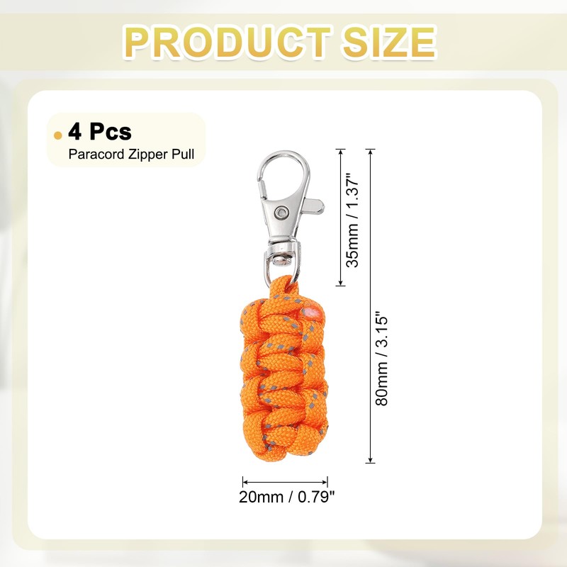 YELARXI Paracord Zipper Pulls, Reflective Polyester Zipper Pulls Woven Rope,