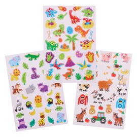 Baker Ross FX749 Mini Party Sticker Sheets - Pack of 12 Sheets, Stickers for Kids Arts and Crafts