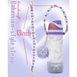 Kaitiaki Crochet Boot Set for Owala Water Bottle 24 oz - Anti-Slip Sleeve, Water Bottle Handle Strap & Crochet Handle, Fits Owala Tumbler, Perfect Owala Accessories (Purple, 24 oz)