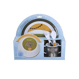 Children's Crockery Set 5 Pieces Elephant Eddy and Rabbit Happy