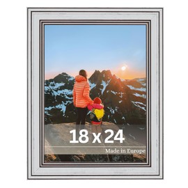 VictoR Goya Picture Frame in White 18 x 24 cm Frame 31 x 19 mm Vintage Style with Shatterproof Acrylic Glass Picture Frame 18 x 24 cm White