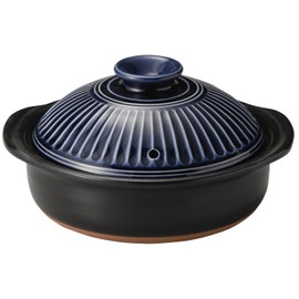 New 7.5 Inch Ginpo Kikka Donabe/Casserole Blue Lid Japanese by Kinpo