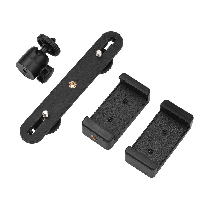 Double Phone Holder Tripod Mount Adapter Horizontal Vertical Shooting with