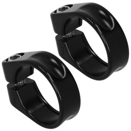 35MM Bike Seatpost Clamp,2Pcs Aluminum Alloy Mountain Bike Seat Tube Clip Road Seatpost Clamp (Black)