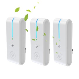 Pure Air - 3 Units-Mini Home Plug-in Air Purifier,Ionizer, Power Saving, Silent Suitable Portable for home, bathroom, living room, bedroom, hotel, pet room, toilet（White)