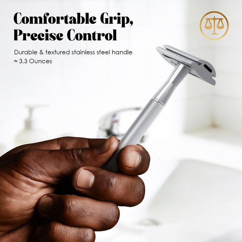 THURLADY Double Edge Safety Razors for Men, Reusable Single Blade