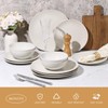 Ceramic Dinnerware 12 Pieces glazed cream white Dinner Set,Plates Pasta