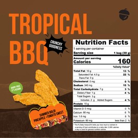 Goodness Plant Crunchy Protein Chips, Barbecue, Vegan, Low Sugar, Low Carb, Bold Flavor, Plant Based, Dairy Free, High Protein Snacks, 1.05 oz (Pack of 4)