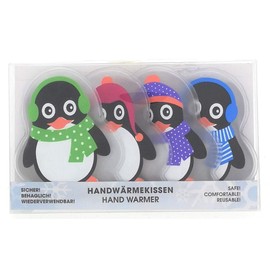 Set of 4 Pocket Warmers, Hand Warmers, Penguins for Warm Hands and Fingers, Reusable Heat Pads