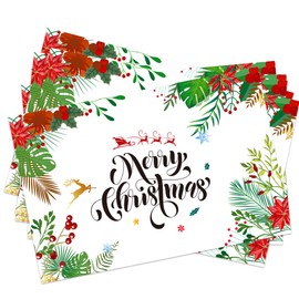 Christmas Disposable Paper Placemats 24pcs, Winter Placemats for Kids Painting Coloring Placemats, Christmas Family Dining Table Mats Xmas Holiday Table Decorations Disposable Placemats