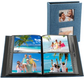 Photo Album Slip-in Album 10 x 15 cm, 200 Photo Slip In Album 10 x 15 Photo Album Photo Album Slip-in Albums for Wedding Family (Blue)