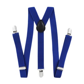 axy Children's Boys Braces Y Shape 2.5 cm Wide with Bow Tie - 3 Sturdy Clips for Children 7-12 Years Old, blue