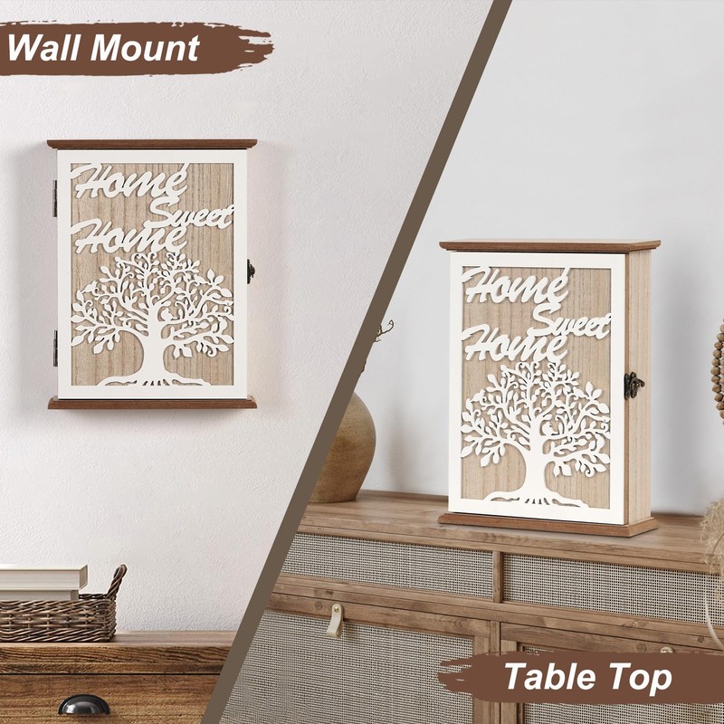 QILICZH Decorative Key Holder for Wall,Key Box Wall Mounted,Key Cabinet,