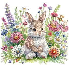 champracer Easter Diamond Painting, 5D DIY Diamond Painting Kits, Easter Egg Rabbit, Children's Diamond Painting, Suitable for DIY Diamond Painting, Table Decoration (2 Pieces)