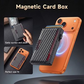 MICHIC Wallet for Men, Mens Wallet with AirTag Holder Magnetic Pop Up Card Holder Smart RFID Blocking Slim Leather Cash Slots ID Windows Minimalist Wallets (No Air tag Included)