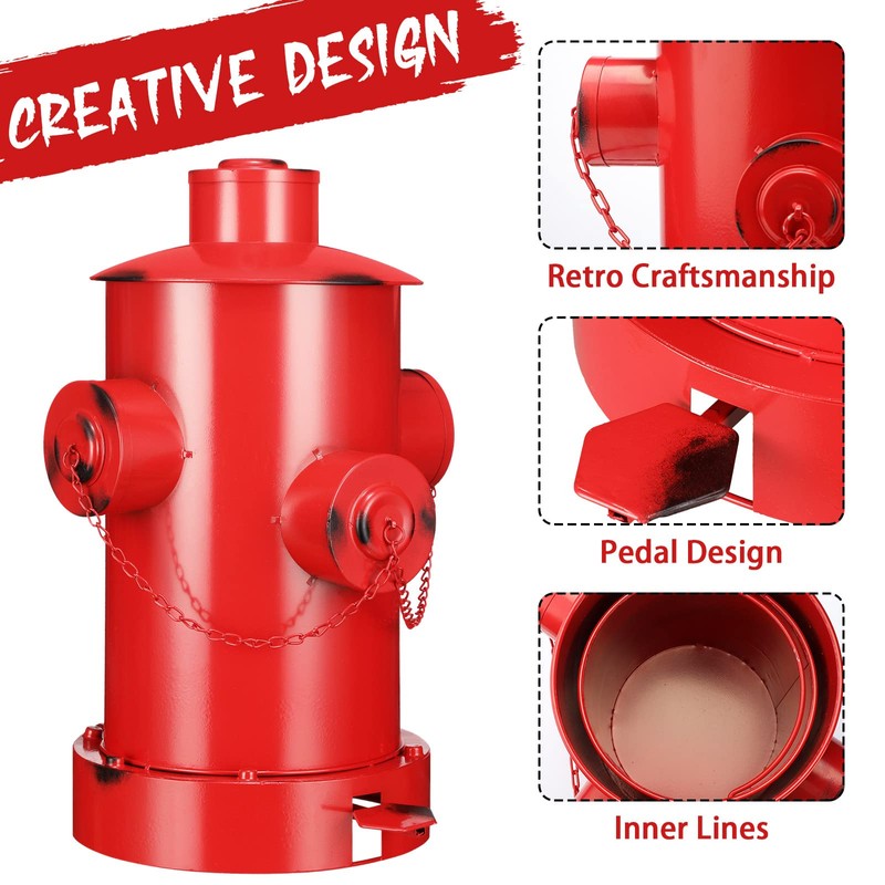 Hoolerry Fire Hydrant Trash Can Retro Creative Garbage Can with