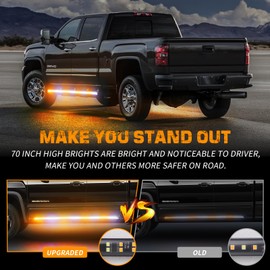 XRIDONSEN 2PCS 70 inch Running Board Strobe Lights 864 LED Light Strip
