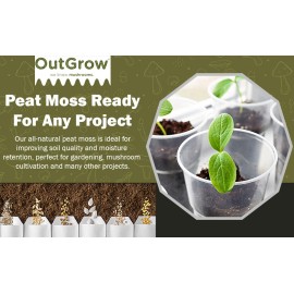 Out Grow 1 Cubic Foot of 100% All Natural Peat Moss | No Additives | 30 Quarts