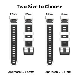 Chofit Compatible with Garmin Approach S70 42MM 47MM Watch Band,Soft Silicone Wristband Replacement Quitck Fit Sport Strap (Approach S70 47mm, Black&Green&DarkBlue)