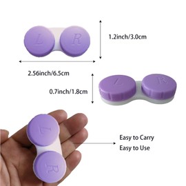 Erewa 12 Pack Contact lens case Contact Lens Holder Box Soak Storage Kit(Purple)