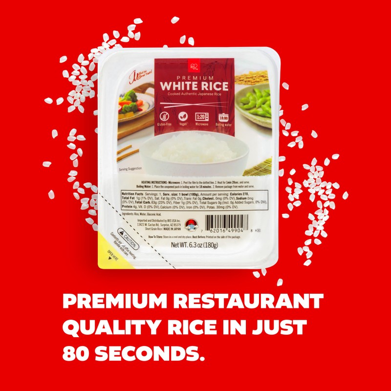 IRIS Instant White Rice (10 Pack), Ultra Premium Japanese Short