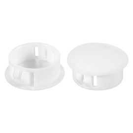 PATIKIL 1"/25mm Plastic Hole Plugs, 20Pcs Flush Type Round Hole Plugs Cover Snap in Locking Hole Tube for Table Kitchen Cabinet Furniture, White