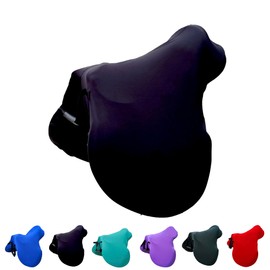 Majestic Ally English Saddle Cover with Adjustable Handle, 4-Way Stretch Spandex/Elastane Fabric, Multiple Colors (Black)