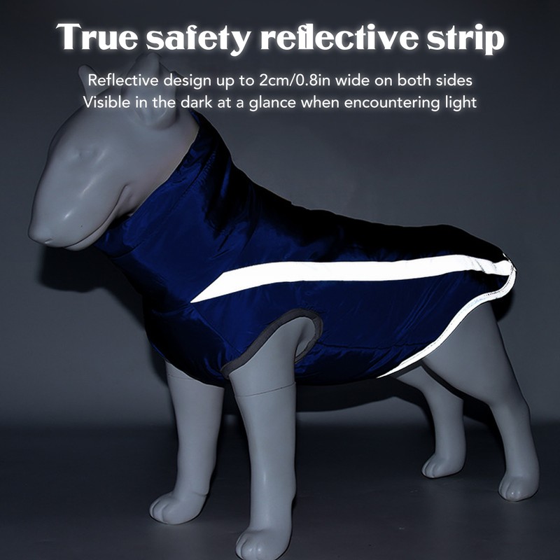 Dog Jacket Polyester Reflective Autumn Winter Warm Comfortable Pet Warm
