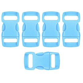 Craft County 3/8 Inch Buckles - Contoured, Curved, Side Release, Plastic Buckles - for Crafting, Art Projects, and DIY (Sky Blue, 50 Pack)