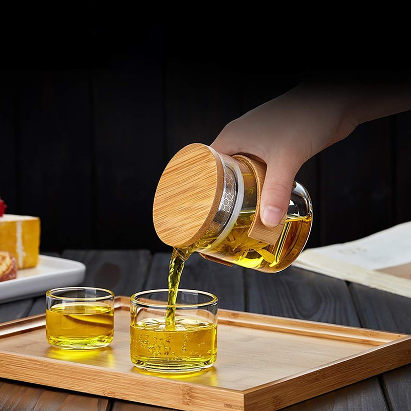 ECYC Portable Travel Tea Set with Storage Case, All-in-One Glass