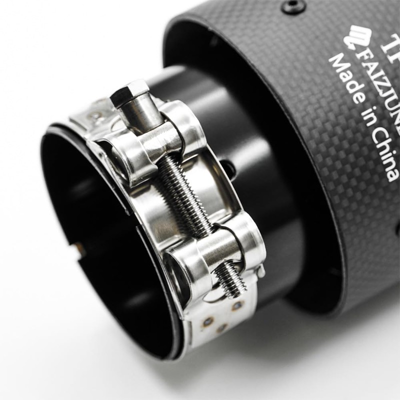 FAIZJUNBEN carbon fiber exhaust tip intake 2.5 inch outlet 3.5