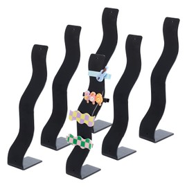 PH PandaHall 6 soportes para horquillas de pelo en forma de L, acrílico ondulado, soporte para horquilla, organizador de almacenamiento de joyas, barra en T, organizador de exhibición para el pelo, pulsera de joyería, 1.7 x 2.4 x 9 pulgadas