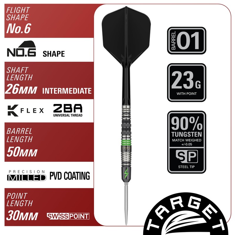 Target Japan Black Marque Lightning 3.0 Swiss Point Steel Tip