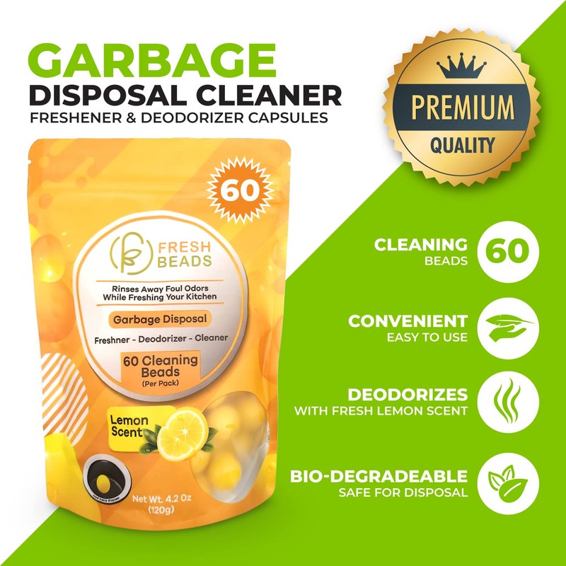 60-Count Sink Garbage Disposal and Drain Cleaner Pods, Freshener &