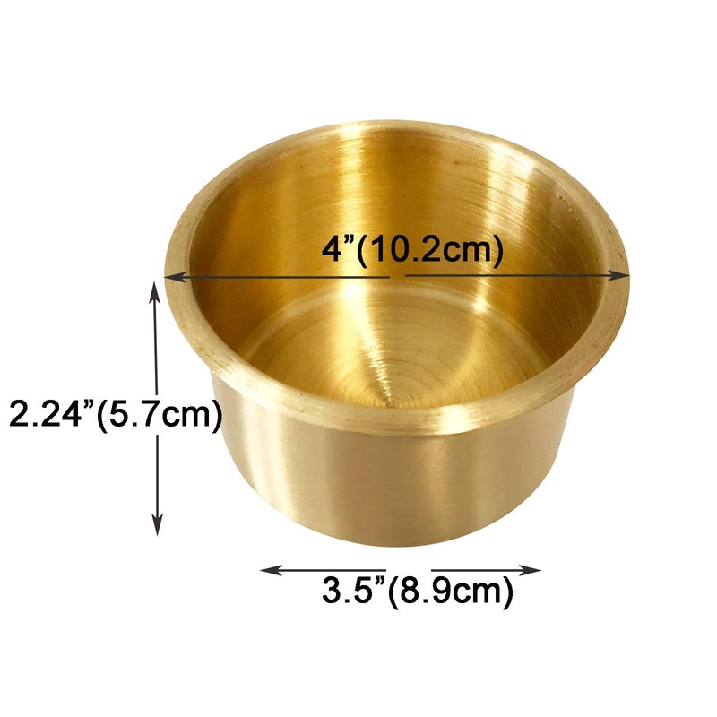 Game Table Cup Holder Insert - 10Pack Solid Brass Jumbo
