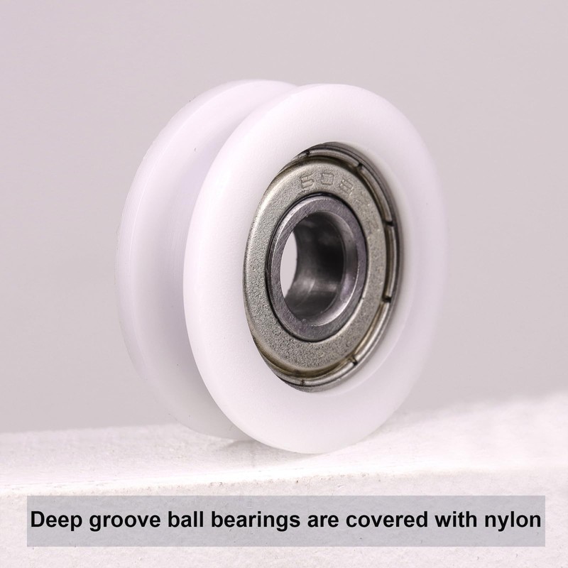 Atoplee 4pcs Round Groove Nylon Pulley Wheels Roller for Slide